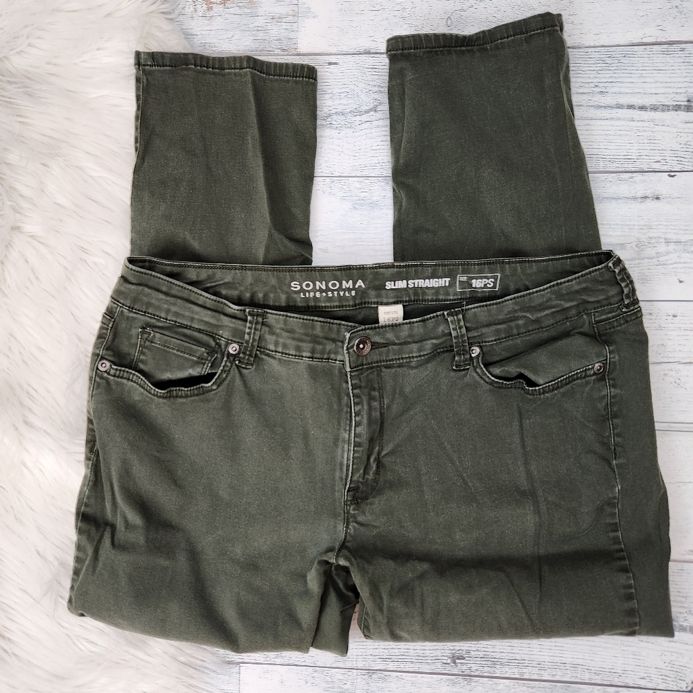 Sonoma Slim Straight Green Jeans
